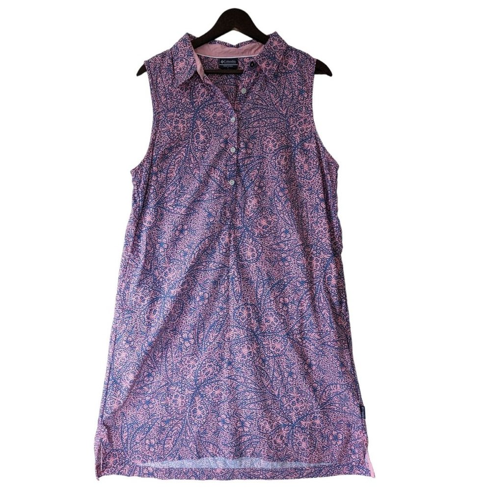 Columbia Purple Pink Paisley Sleeveless Midi Dress